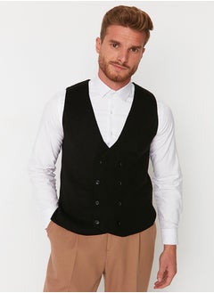 اشتري Black Slim Fit Double Breasted Buttoned Vest TMNAW21YE0014 في مصر