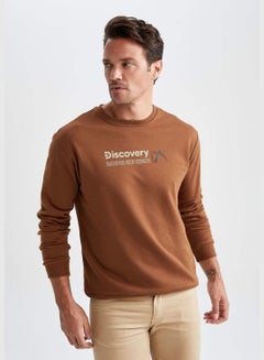 Buy Man Discovery Licenced Relax Fit Crew Neck Long Sleeve Knitted Sweatshirt in Saudi Arabia