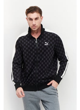 اشتري Men Sportswear Fit T7 Long Sleeve Track Jacket, Black في الامارات