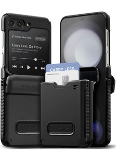 Buy Terra Guard Active Go Samsung Galaxy Z Flip 5 Case Cover Wallet with [Hinge Protection] and [2 Card Holder] Slot - Matte Black in UAE