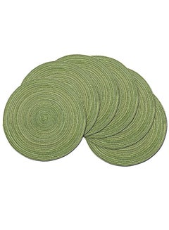 Buy Set of 6 Round Cotton Placemats, 15 Inch Round Table Placemats Washable Heat Insulation Braided Cotton Dinner Table Mats for Restaurant, Cafe and Home Kitchen Decoration in Saudi Arabia