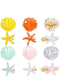 Buy Cute Hair Clips for Girls, 12 Pieces Shell Pearl Starfish Barrettes for Girls Baby, Metal Duckbill Hair Clips, Toddler Hair Clips, Hair Accessories for Kids Teens Girls in UAE