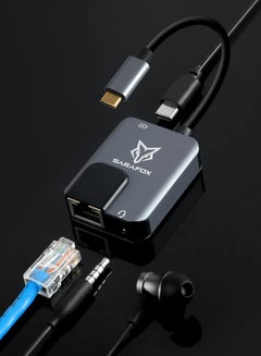 Buy 5in1 Type c To 3.5mm Audio with 1000mbp Rj45 network and PD3.0 Fast Charger in UAE