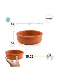 Buy Luksyol Handmade Unglazed Clay Bowls: Set of 8 (3.1 x 1.38 inches) - Embark on a Culinary Journey with Authentic Terracotta Cooking for Indian, Mexican, Korean Delights! in UAE