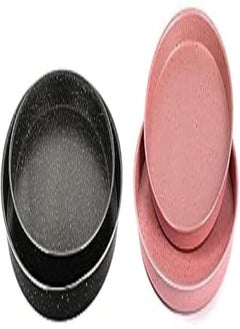 Buy Lazord granite pizza tray set (2 pieces, 26 x 30, black) + Granite pizza tray set - 2 piece - size 26, 30 - cashmere in Egypt