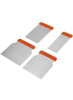 Buy 4 Pieces Plastic Scraper 5,8,10,12CM, Steel Blades, Cleaning Scraper for Remover, Stickers, Glass, Labels, Flexible Paint Scrapers Tool for Wallpaper, Wall, Car Putty, Spackling, Patching and Painting in UAE