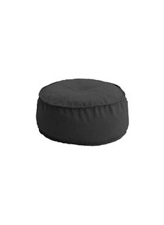 اشتري Linen Round Ottomans Floor Cushion Dark Grey في السعودية