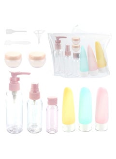 Buy Travel Bottles for Toiletries 11 PCS, Plastic Travel Size Refillable Containers for Liquid Shampoo, Lotion, Cream, Dispenser Accessories Kit, Leak Proof in UAE