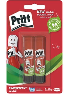 Buy Pritt Glue Stick, Safe & Child-Friendly Craft Glue for Arts & Crafts Activities, Strong-Hold adhesive for School & Office Supplies, 2x11g Pritt Stick in UAE