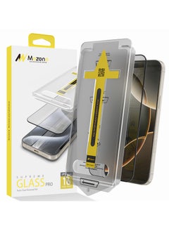 Buy iPhone 16 Screen Protector With Auto Alignment Kit HD Free Hand Easy Installation Frame Military-Grade Protection Scratch Resistant Anti-Fingerprint Bubble Free 9H Tempered Glass Film, Clear in UAE