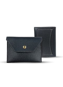 Buy Leart Leather Coin Purse Wallet for Men and Women (Black) in UAE