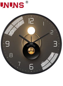 Buy 12 Inch Wall Clock, Silent Non-Ticking Wall Clock Glass Round Clocks Modern Quartz Clock, Modern Decorative Wall Clocks for Home Living Room Bedroom Kitchen in Saudi Arabia