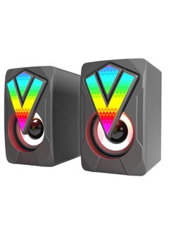 اشتري RGB Wired USB Speakers for Gaming and Music, Clear Sound System for PC and Notebook, 3.5 mm Audio Connection, Ideal for Desktop Setup في الامارات