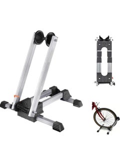 Buy Professional Foldable Alloy Home Bicycle Storage Organizer Stand, Cycle Steady Wheel Holder Fit, Bicycle Floor Wheel Stand Holder, Cycling Indoor Parking Rack Stand for Garage in UAE