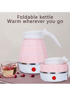 اشتري Foldable kettle, Portable Foldable Electric Kettle for Travel Food Grade Silicone Electric Water Heater Collapses with Separable Power Cord Ideal for Hiking Camping and indoor في السعودية