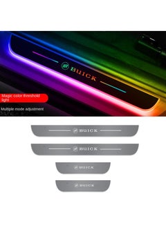 اشتري 4 Pieces Led Car Door Buick Logo Car Threshold Light Door Welcome Pedal Ambient Light Set في الامارات