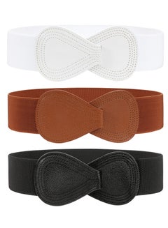 SATINIOR 3 Pieces Women Wide Belt for Dresses Stretchy Cinch Belt Elastic Vintag Amazon.com: SATINIOR 3 Pieces Women Wide Elastic Belt for  main image 4