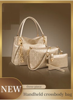 اشتري 3-piece Vintage Fashion Embossed Single Shoulder Bag Crossbody Handbag في السعودية