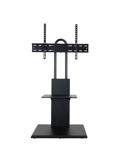 Buy Wood Grain Floor TV Stand with Storage Brackets for 32-62 inch OLED/LED/LCD Screen TV Black in Saudi Arabia