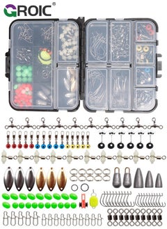 Buy 183Pcs Marine Fishing Terminal Tackle kit, Hooks Weights Terminal Tackle and Fishing Accessories kit, surf Fishing Weights and Gear, Adjustable ECO Fishing Weights sinkers, Saltwater or Freshwater in UAE