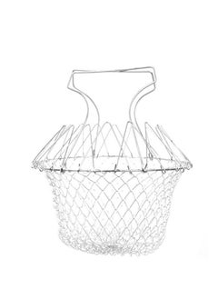 اشتري Stainless Steel Foldable Deep Fry Basket Silver في الامارات