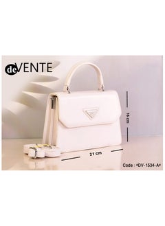 اشتري White leather shoulder Women Bag with Adjustable handle في مصر