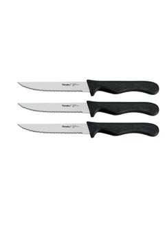Buy Stainless Steel Set of 3 Basic Steak Knives 21 cm in UAE