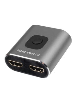 اشتري HDMI Switch 4K 60Hz, Bi-Directional HDMI Switcher 2 in 1 Out, HDMI Splitter 1 in 2 Out, Plug and Play, HDMI Switch Supports 4K 3D 1080P for PS4 Xbox Blu-Ray Player Fire Stick PC HDTV (Silvery) في الامارات