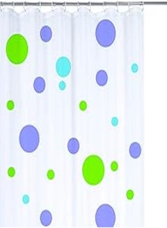 اشتري Rayen Bath Curtain, 180 x 200 cm Green and Blue Spot Design 180 x 200 cm white في مصر