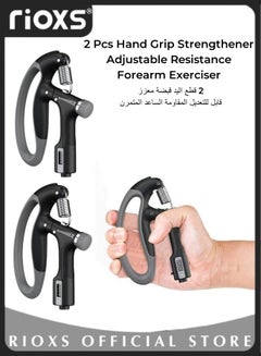 Buy 2 Pcs Hand Grip Strengthener Adjustable Resistance Forearm Exerciser with Counter Strength Trainer for Muscle Building Wrist Training in UAE