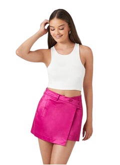 اشتري Satin Faux Wrap Mini Skirt في مصر