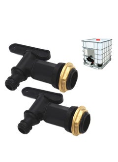 اشتري Water Tap Hosepipe Rain Barrel 3/4 Thread Tank Valve Adapter Ton Barrel Accessories Plastic Snap Fit Water Rain Barrel Tap for Home Garden Water Connectors في السعودية