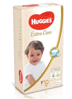 Buy Extra Care Diapers Pack, Size 4, 8-14 kg, Gentle Skin Care, Breathable Material, 68 Count, Jumbo Pack in Saudi Arabia
