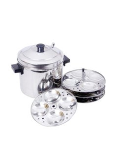 Buy 16 Pit Idly Cooker Stainless Stell 4 Plates Silver in UAE