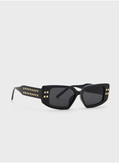 Buy Stud Arm Rectangular Len Sunglasses in UAE