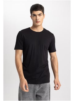 Buy Man Smart Casual Slim Fit Crew Neck Short Sleeve Knitted T-Shirt in Egypt