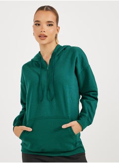 Buy Regular Fit Regular Length Half Zip Hoodie in Saudi Arabia