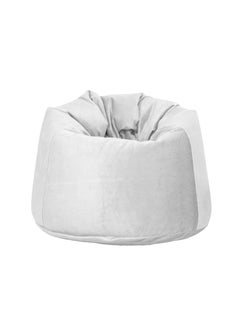 Buy Soft Suede Velvet Bean Bag With Filling White in UAE