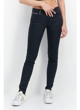 اشتري Women Skinny Fit Solid Stretchable Denim Jeans, Night Black في الامارات