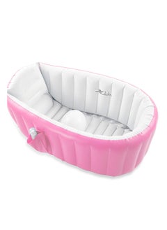 Buy Baby Inflatable Bathtub, Portable Infant Toddler Bathing Tub Non Slip Travel Bathtub Mini Air Swimming Pool Kids Thick Foldable Shower Basin with Air Pump in Saudi Arabia