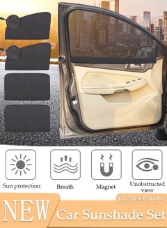Buy 4-Piece Car Magnetic Window Sunshade for Side Window Front and Rear Windshield UV Rays Sun Visor Protector, Heat Blocker Visor Keep Car Cool in Saudi Arabia