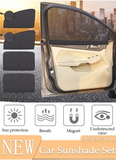 اشتري 4-Piece Car Magnetic Window Sunshade for Side Window Front and Rear Windshield UV Rays Sun Visor Protector, Heat Blocker Visor Keep Car Cool في الامارات