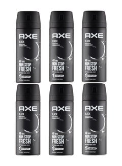 Buy Pack of 6 Non Stop Fresh Black Body Spray Deodorant 6x150ml in UAE