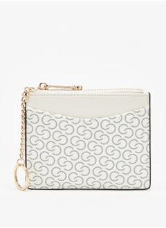 Buy Women's Monogram Card Holder with Zip Closure in UAE