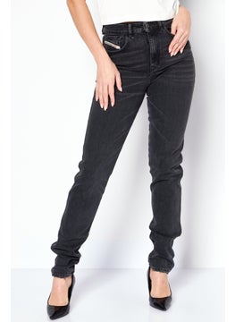 Buy Women Regular Fit Washed Stretchable Jeans, Charcoal in UAE