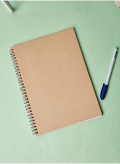 Buy Paper Wirebound Notebook / Plain / Beige in UAE