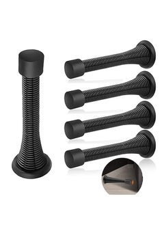 اشتري Flexible Heavy Duty Spring Black Screw-in Door Stopper 5 pack في السعودية