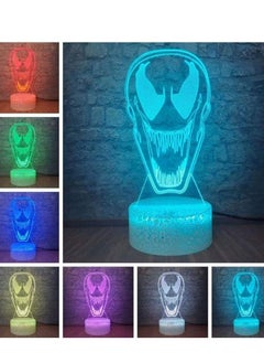 Buy 3D Illusion Lamp LED Multicolor Night Light Marvel The Avengers Venom Table Lamp 7/16 Colors Changing Bedroom Living Room Decorative Teenager Birthday Gift Kids Toy in UAE