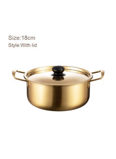 Buy Golden Double-Eared Thickened Durable Stainless Steel Noodle Soup Pot in UAE