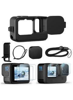 Buy Accessories Kit for Go Pro Hero 12/Hero 11/Hero 10/Hero 9 Black,2-Pack(6pcs) Screen Protector Silicone Sleeve Protective Case with Lens Cover Cap Lanyard for Hero 12/11/10/9 Black Action Camera in Saudi Arabia